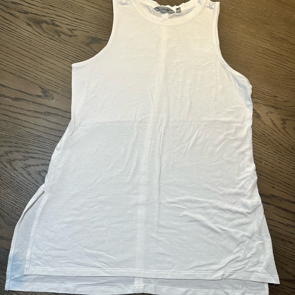 Athleta White Sleeveless Tank Top